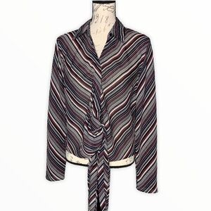 Emma James Stripped Front Tie Blouse